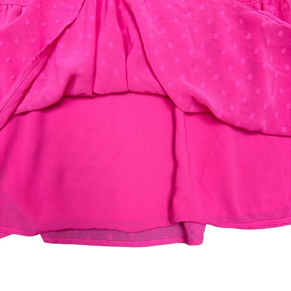 NWT Women's CHELSEA 28 Swiss Dot One-Shoulder Midi Dress "Pink Rouge" |‎ Size M - Picture 9 of 14